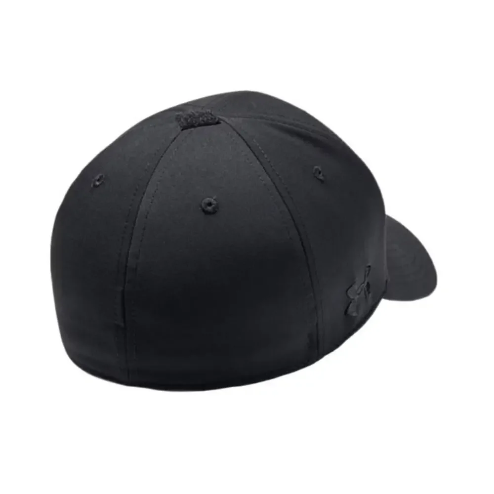 Under Armour Classic Black Fitted Stretch Cap tonal American Flag & Logo L/XL